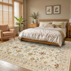 Rugxara Floral Rug for Living Room Bedroom, 6x9 Washable Rug, Vintage Boho Area - Image 3