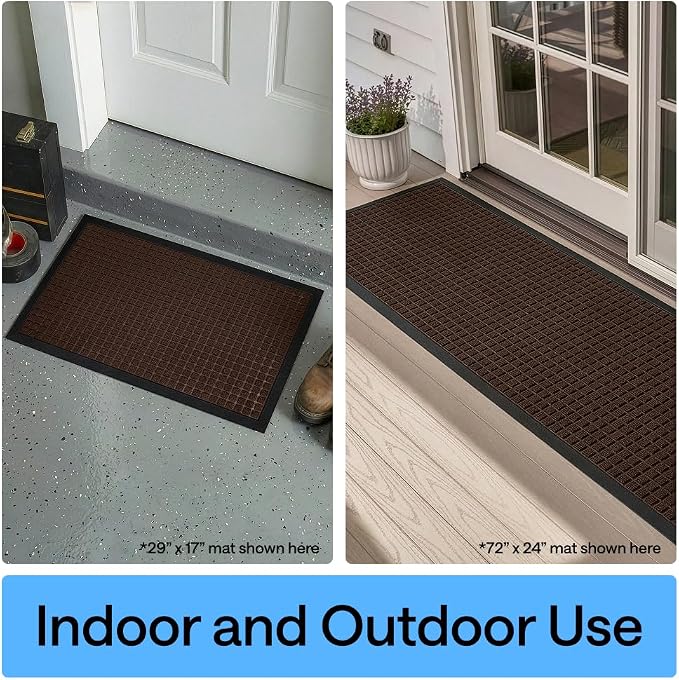 GORILLA GRIP 100% Waterproof All-Season WeatherMAX Doormat US Designed Natural - Image 9