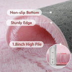 6x9 Ft Large Pink Rugs for Living Room Girls, Shag Fluffy Area Rug for Bedroom - Image 5