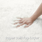 White Round Fluffy Rug 5ft, Soft Bedroom Circle Rugs Mats - Image 6