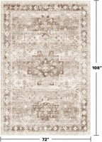 Washable Neutral Farmhouse Living Room Rug, 6x9 Area Rugs - Image 2