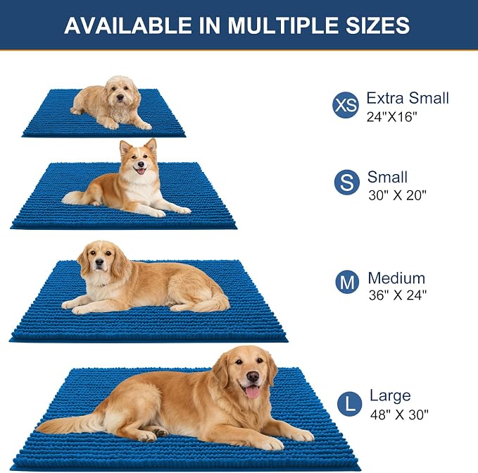 OLANLY Dog Door Mat for Muddy Paws 24x16, Ultra Absorbent Chenille Mud Doormat - Image 2