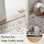 10x12 Area Rug for Living Room-Vintage Farmhouse Boho Floral Washable Stain - Image 5