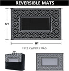 HUGEAR Outdoor Plastic Straw Rug, Waterproof Outdoor Rugs - Image 2