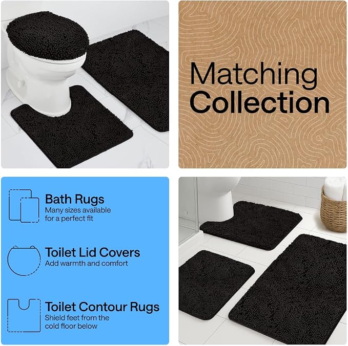 GORILLA GRIP Plush Absorbent Shaggy Chenille Bath Rug Mat - Image 8