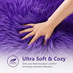 EasyJoy Faux Sheepskin Rug, Fluffy Faux Fur Rug, Ultra Soft Shag Area Rug - Image 5