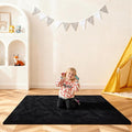 Black Rugs for Bedroom, 4x6 Fluffy Area Rugs for Living Room, Small Fuzzy Shag by Unknown