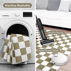 Terrug Beige and White Checkered Rug - Image 6