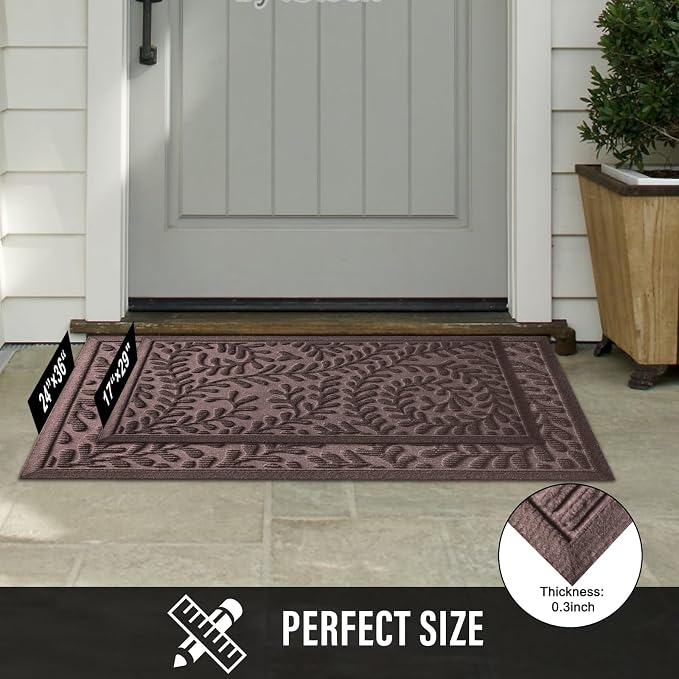 HIYARD Front Door Mat, Absorbent Dirt Trapping Welcome Door Mat Indoor Outdoor - Image 7