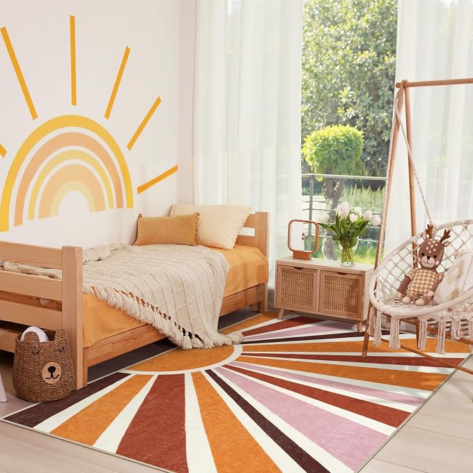 LIVEBOX Retro Sun Rug 4x6 Large Boho Rug - Image 3