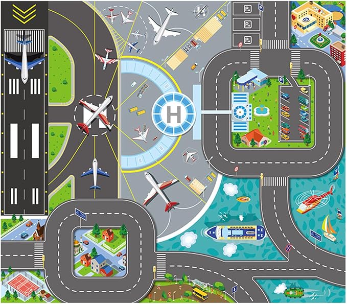 Kids Carpet Playmat Rug, Car Mat by Blingbin