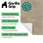 GORILLA GRIP Bath Rug Mat 44x26, Thick Soft Absorbent Chenille, Quick Dry - Image 2