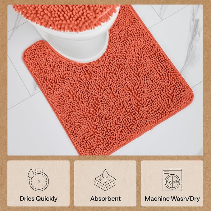 GORILLA GRIP Plush Absorbent Shaggy Chenille Bath Rug Mat - Image 7