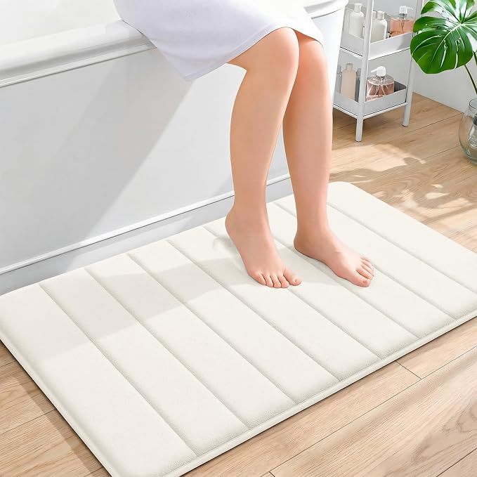 OLANLY Memory Foam Bath Mat 35x24, Super Soft Absorbent Bathroom Rugs, Quick Dry by OLANLY