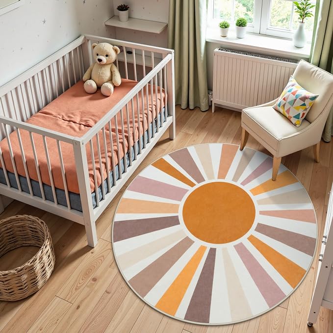 STARUIA Boho Sun Round Washable 6Ft Area Rug - Image 2