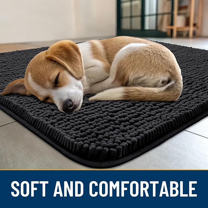 Smiry Dog Door Mat for Muddy Paws 45x27, Absorbent Dirt Trapper, Non-Slip - Image 2