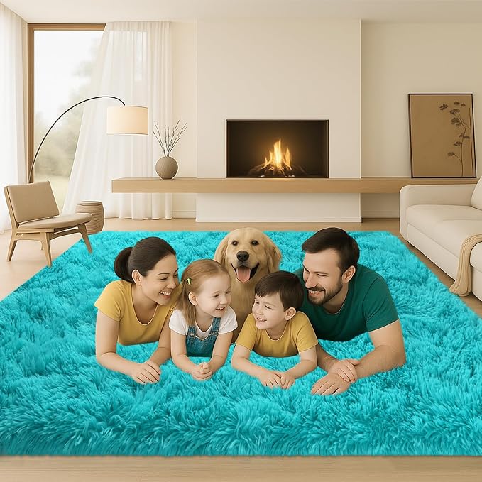Fluffy Plush Shag Rug 5x7, Ultra Soft Rug - Image 3