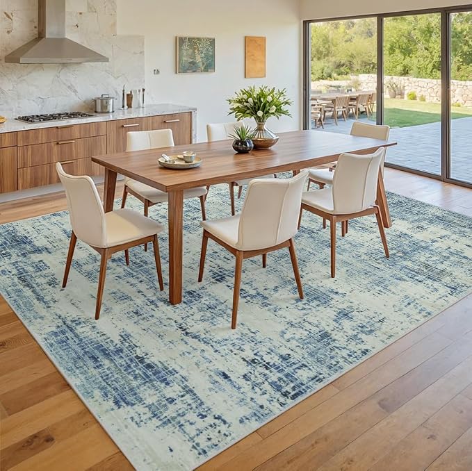 10x14 Area Rugs for Living Room Washable Rug: Anti-Skid Abstract Modern Living - Image 7