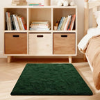 Dark Green Rugs for Bedroom, 3x5 Fluffy Area Rugs for Living Room, Small Fuzzy by Unknown