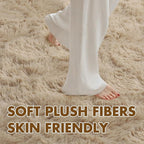 6x9 Ft Large Shag Beige Rugs for Living Room Bedroom, Ultra Soft Fluffy Furry - Image 4