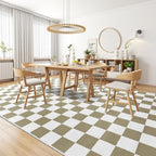 Terrug Beige and White Checkered Rug - Image 2