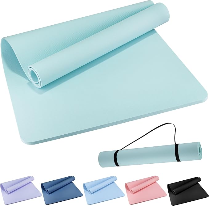 Extra Wide Yoga Mat 72" x 32", 6mm Non Slip TPE Exercise Mat by wimwum