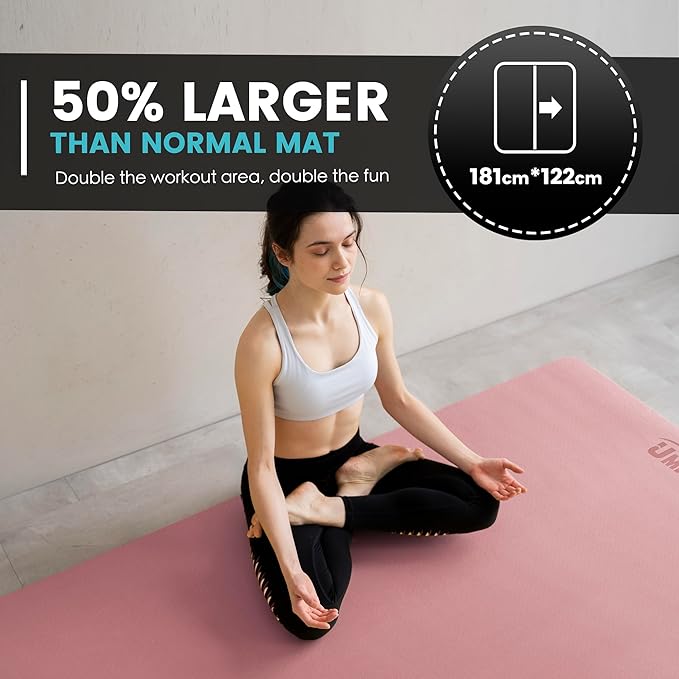 UMINEUX Large Yoga Mat for Men and Women 1/4 & 2/5 Inch Extra Thick TPE Fitness - Image 4