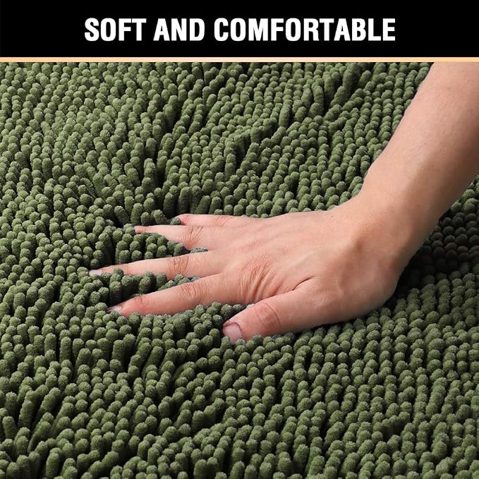 H.VERSAILTEX Bath Mats for Bathroom Non Slip Luxury Chenille Ultra Soft Bath - Image 4