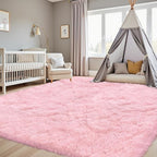 4x6 Area Rugs for Living Room Rug: Soft Fluffy Shag Pink Rugs for Bedroom - Image 9