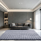 Gray Rabbit Plush Rug 5'x8', Fluffy Shaggy Area Rug - Image 3