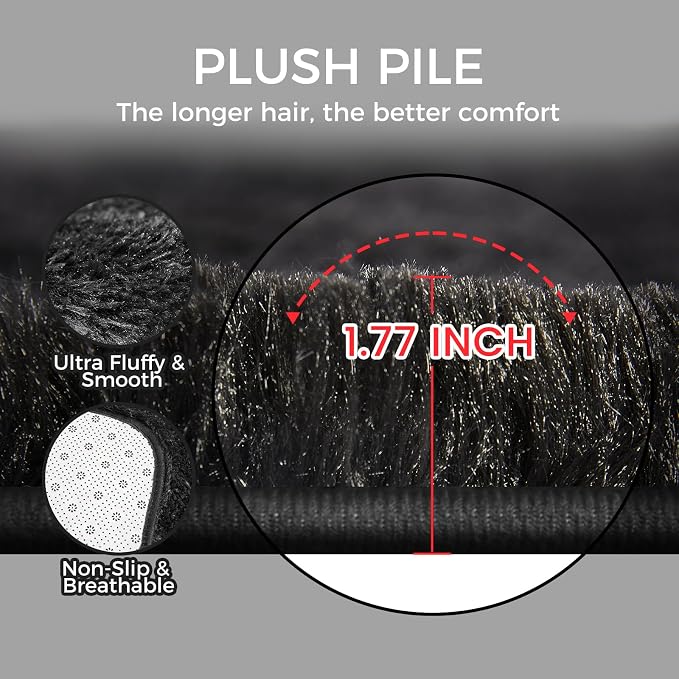 Ultra Soft Rug for Living Room, 6X9 Fluffy Shag Area Rug for Bedroom, Modern - Image 5