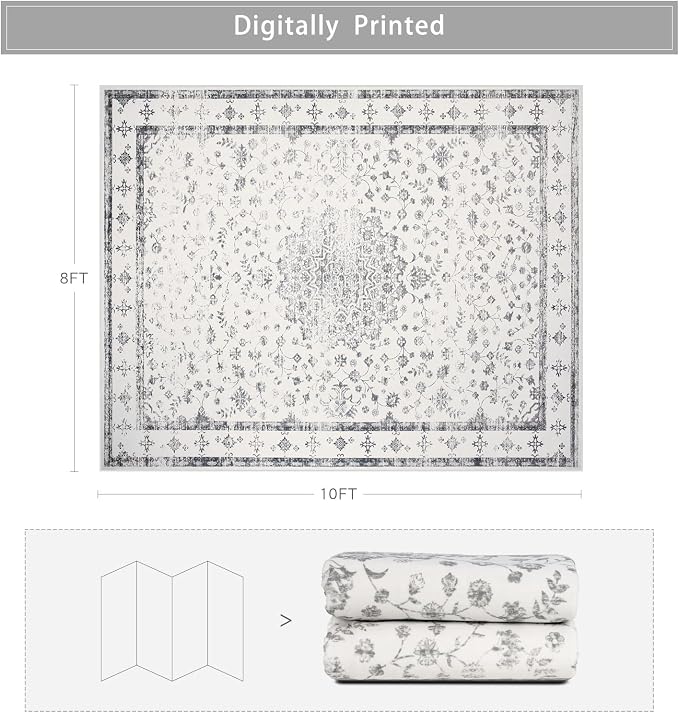 Srugn Washable Rugs 8x10 Area Rugs - Image 2