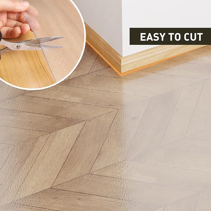 Clear Plastic Area Mat for Under Dining Table, Anti-Spill Hard Floor Protector - Image 5