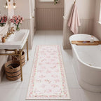 LIVEBOX Floral Girls Rugs for Bedroom, 2 x 6 Washable Nursery Runner Rug - Image 2