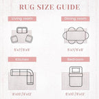 8x10 Area Rugs for Living Room: Washable Large Vintage Floral Rug Low Pile - Image 7