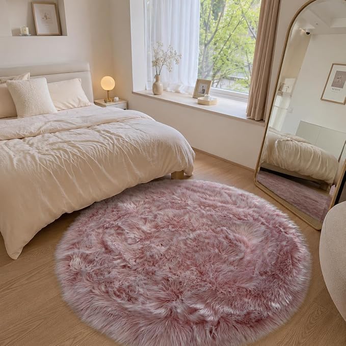 EasyJoy Faux Sheepskin Rug, Fluffy Faux Fur Rug, Ultra Soft Shag Area Rug - Image 2