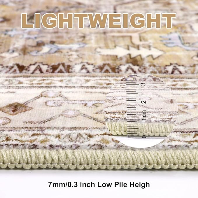Yamaziot Washable Runner Rug, 2x8 Non-Slip Boho Vintage Hallway Rug Runner - Image 5