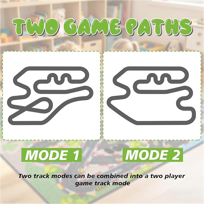 Kids Car Rug Play Mat, 5x7 ft Race Track Road Rug - Image 2