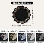 Scalloped Round Entryway Rug 4ft, Indoor Outdoor Patio Rug Washable Farmhouse - Image 2