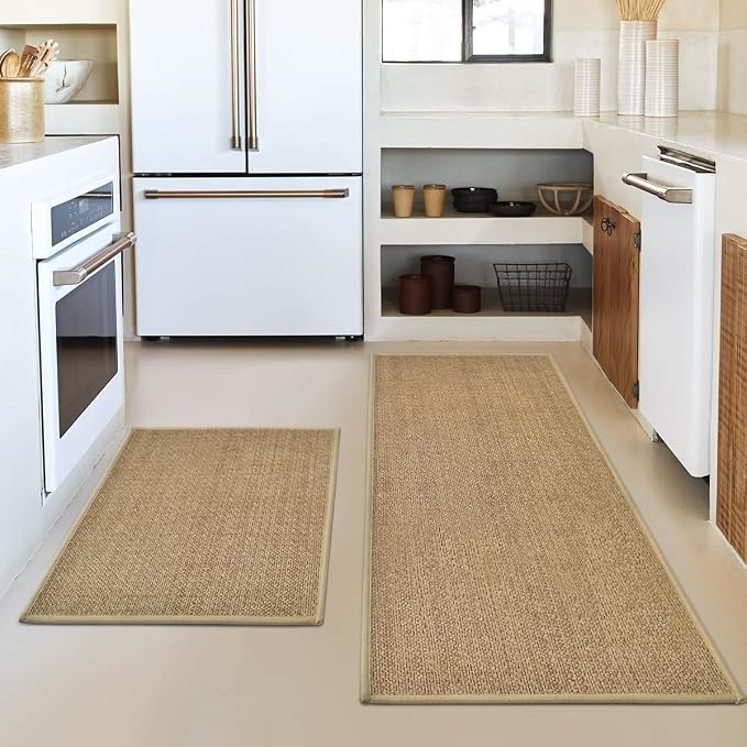 Artoid Mode Washable Non Slip Kitchen Rugs and Mats Set of 2, Rubber Backing - Image 2