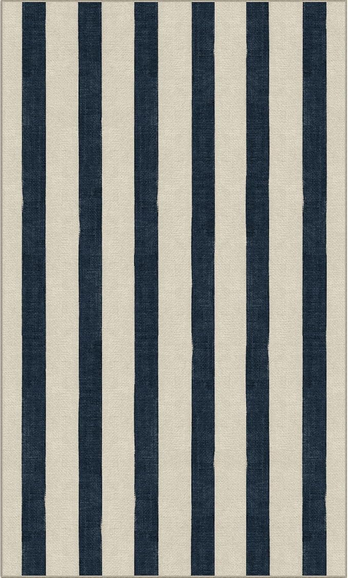 Blue and White Striped Entry Rug - Image 7