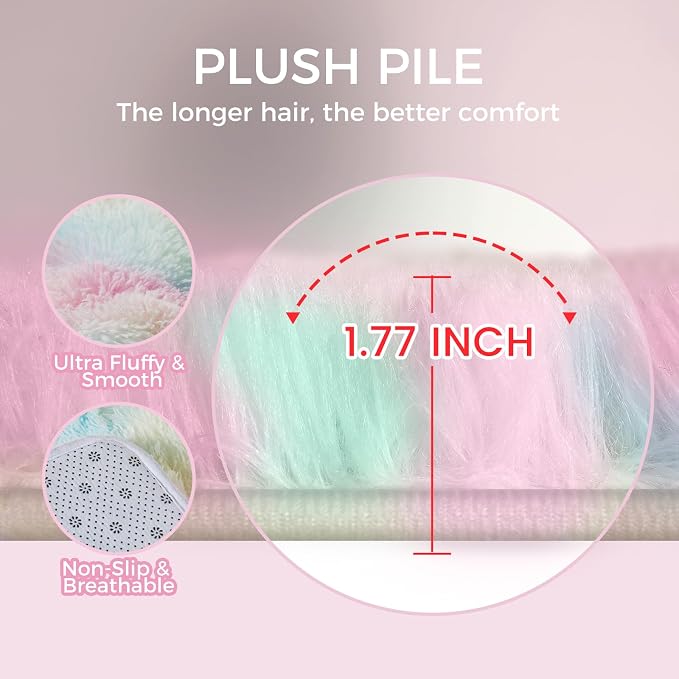Ultra Soft Rug for Living Room, 5X8 Fluffy Shag Area Rug for Bedroom, Modern - Image 6