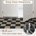 Checkered Easy Jute Front Door Mat, 2.6x4 Washable Entryway Rug Non Slip Small - Image 6