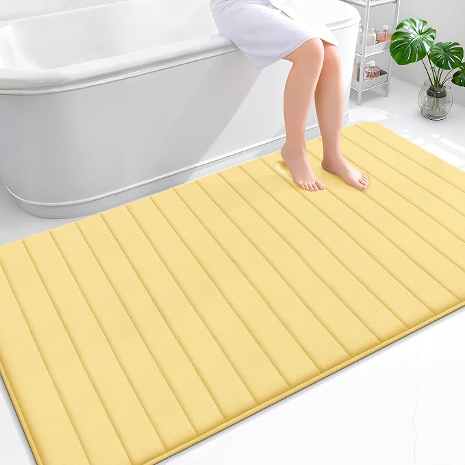 OLANLY Memory Foam Bath Mat 70x46, Super Soft Absorbent Bathroom Rugs, Quick Dry by OLANLY