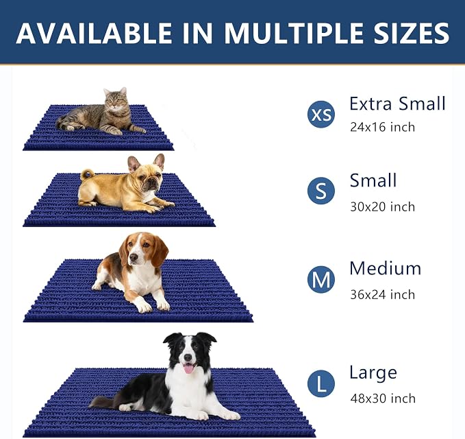 Smiry Dog Door Mat for Muddy Paws 30x20, Absorbent Dirt Trapper, Non-Slip - Image 3