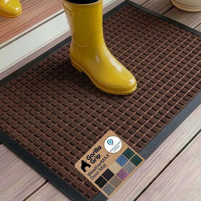 GORILLA GRIP 100% Waterproof All-Season WeatherMAX Doormat 35x23, US Designed by Unknown