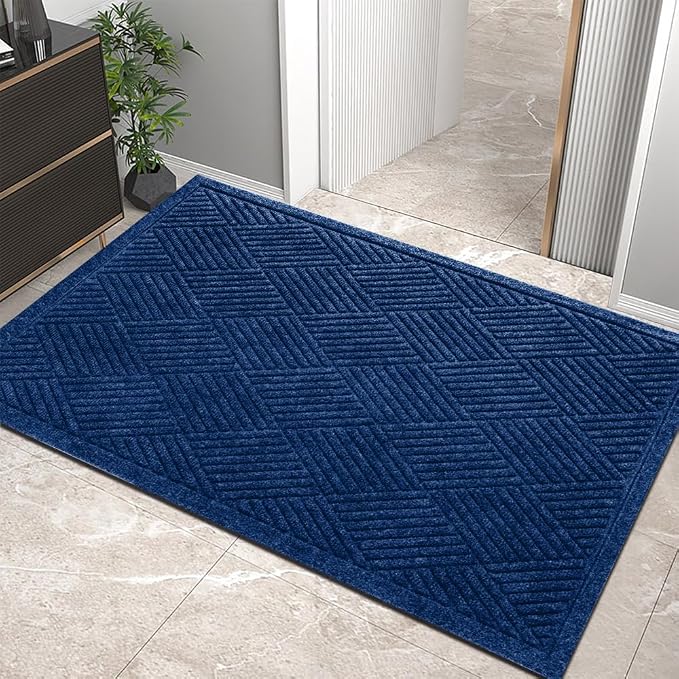 HIYARD Sturdy Front Door Mat, Absorbent Muddy Dirt Resist Welcome Door Mats by HIYARD
