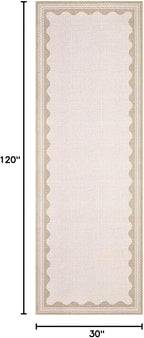 GarveeHome Scalloped Beige 2.5x10 Runner Rug - Image 2