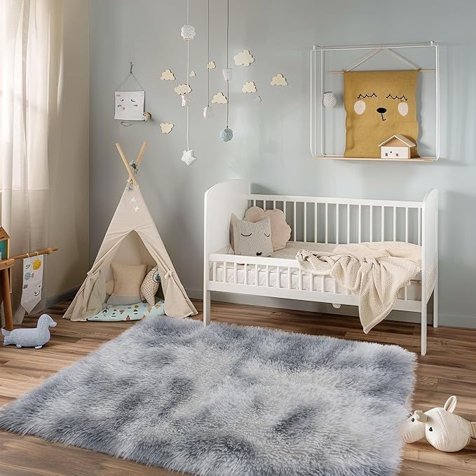 Mugorn 3x5 Rugs for Bedroom, Fluffy Area Rugs for Living Room, Soft Shag Kids - Image 2