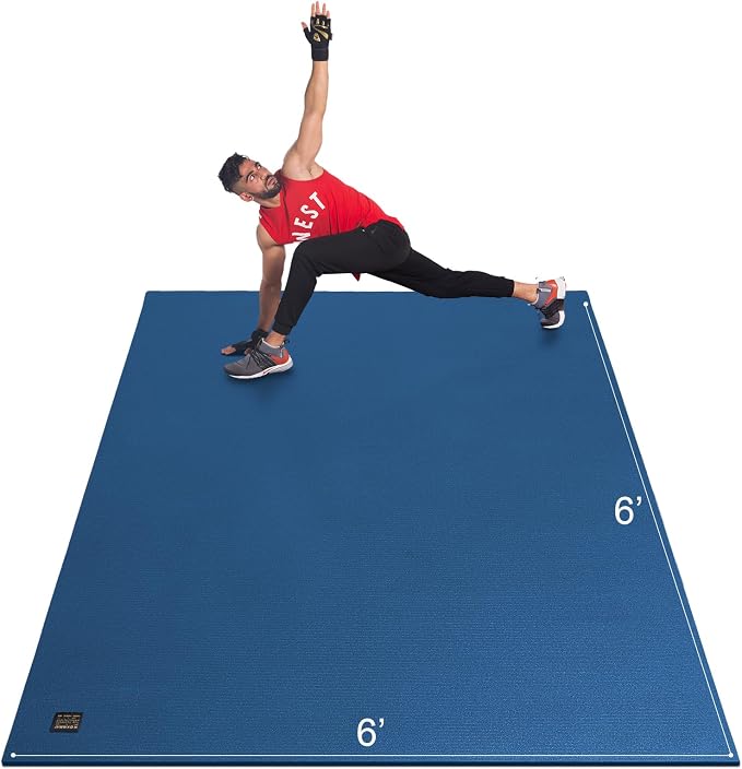 GXMMAT Large Exercise Mat 6'x4'/6'x5'/6'x6', Thick Workout Mats by GXMMAT